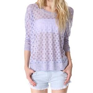 Madewell Burnout Purple Dot Sweater Sheer Large